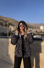 بارونی طرح گربه سفید و مشکی